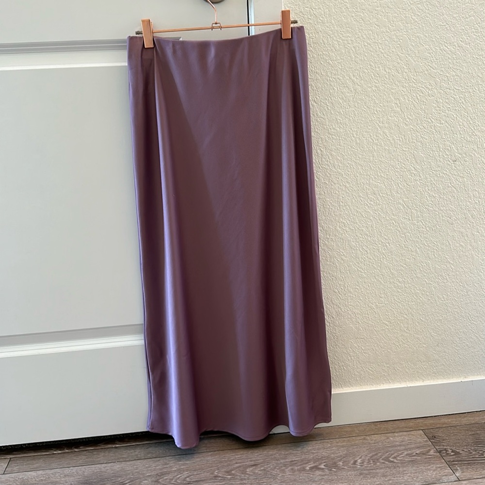 Satin midi skirt